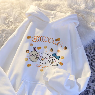 女童卡通吉伊卡哇加绒卫衣大童