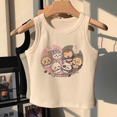 女童冰丝无袖背心夏装吉伊卡哇