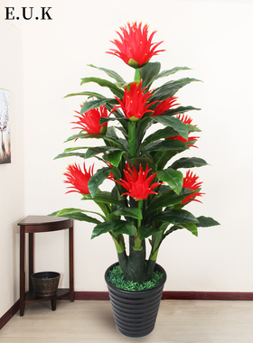 仿生植物盆栽造景鸿运当头客厅大型假花仿真花假绿植高端轻奢摆件