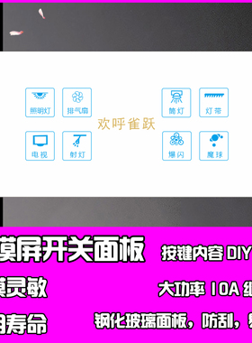 白色玻璃面板KTV酒店宾馆 触摸开关 led二四位连体钢化墙壁