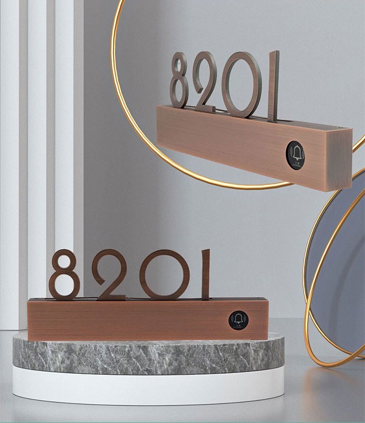 不锈钢酒店宾馆KTV触摸门铃开关按钮自复位发光电子门牌号码显DIY