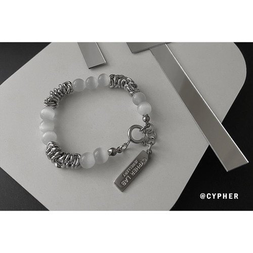 CYPHER天然石拼接金属猫眼石手链