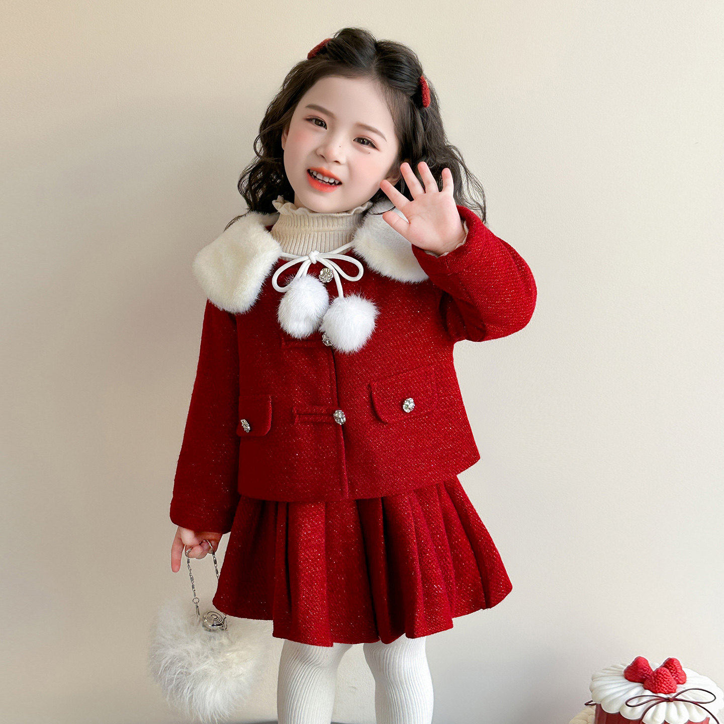 女小童夹棉小香风套装冬季儿童洋气拜年服冬装女宝宝公主裙两件套,女装/女士精品,时尚套装,淘宝优惠券,粉丝福利购,淘宝优惠卷