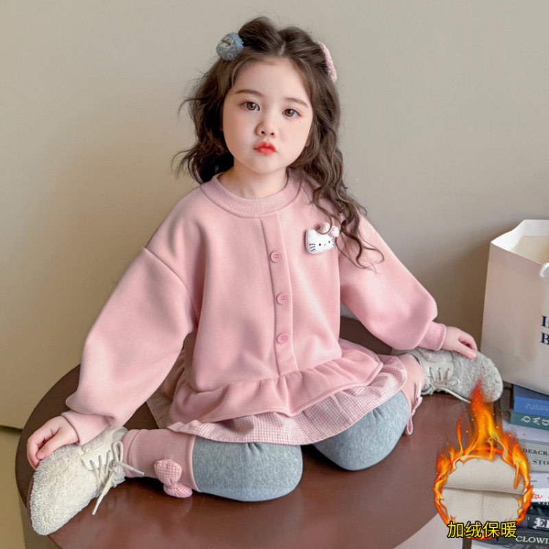 女小童加绒套装秋冬季女宝宝加厚卫衣裙打底裤冬装儿童洋气两件套,户外/登山/野营/旅行用品,作训外套/套装/野战套装,淘宝优惠券,粉丝福利购,淘宝优惠卷