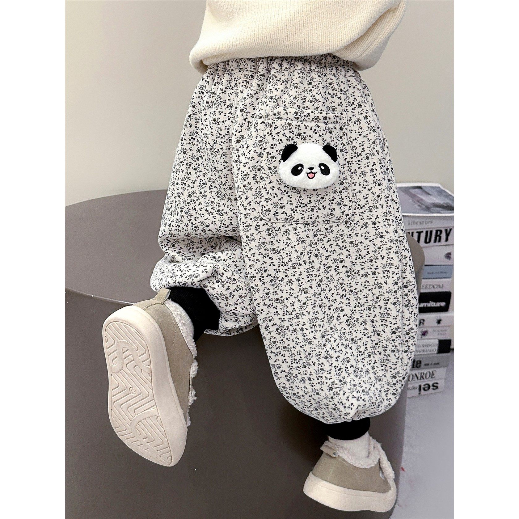 女小童熊猫加绒卫裤秋冬季女宝宝加厚灯笼裤冬装幼儿园保暖束脚裤,女装/女士精品,卫裤,淘宝优惠券,粉丝福利购,淘宝优惠卷