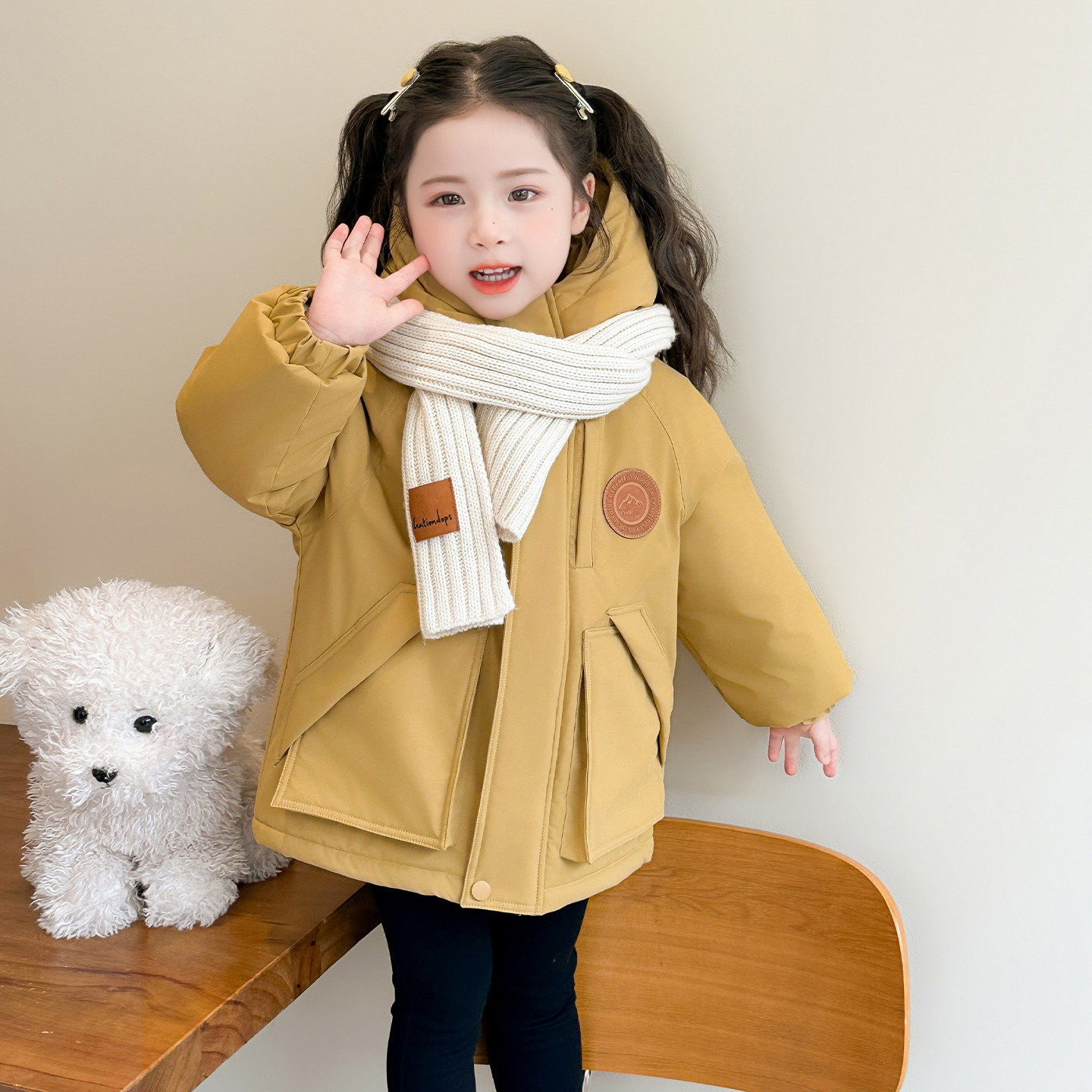 女小童加绒派克服冬季2025新款儿童加厚棉衣冬装宝宝保暖连帽外套,女装/女士精品,派克服,淘宝优惠券,粉丝福利购,淘宝优惠卷