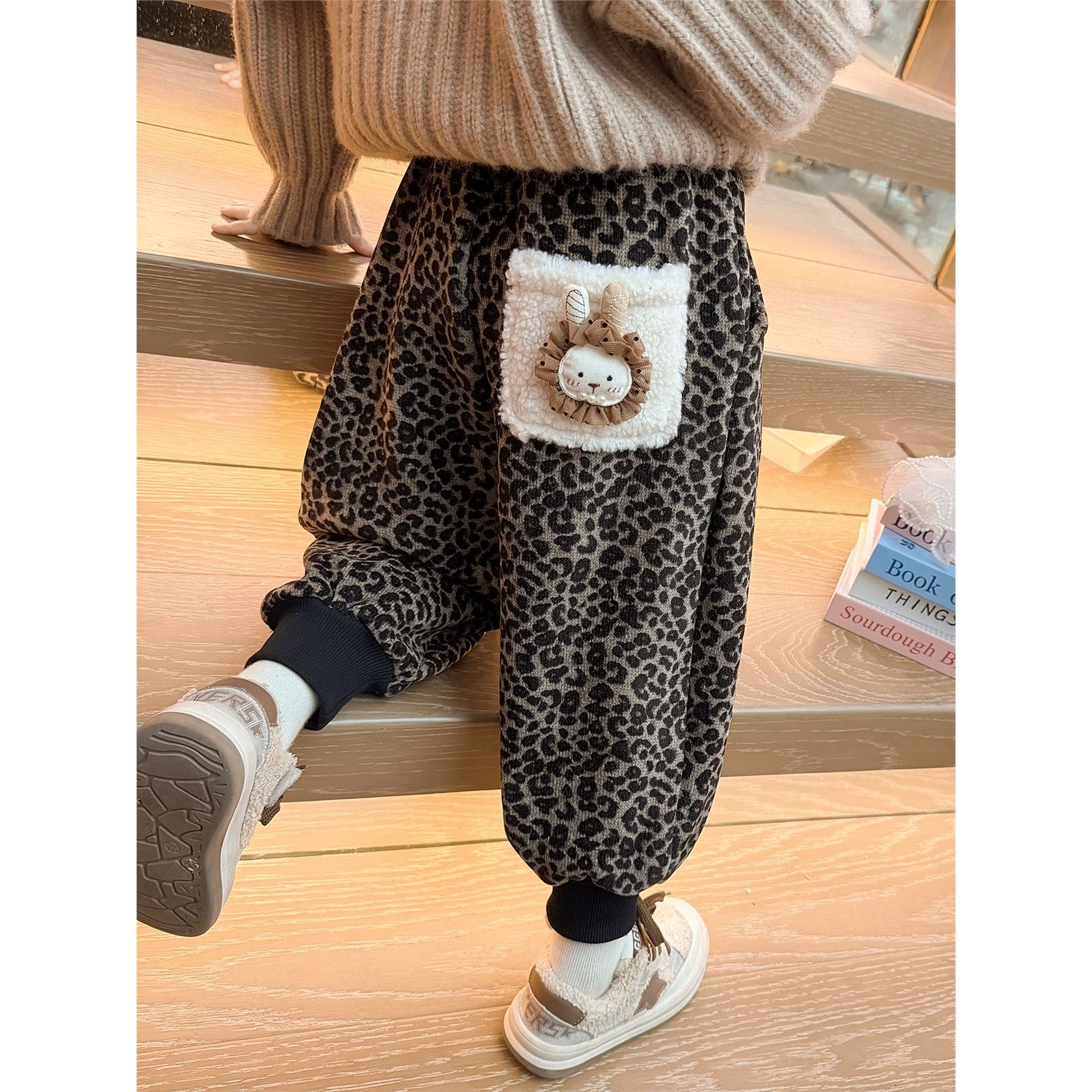 女小童加绒卫裤秋冬季2025新款女宝宝豹纹休闲裤冬装儿童加厚裤子,女装/女士精品,卫裤,淘宝优惠券,粉丝福利购,淘宝优惠卷