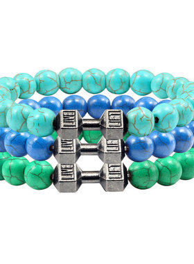 欧美绿松能量手炼黑色电