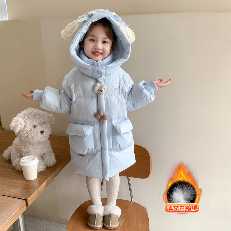 女童羽绒服过膝长款2025新款时尚洋气儿童冬装小女孩白鸭绒厚外套,童装/婴儿装/亲子装,羽绒服,淘宝优惠券,粉丝福利购,淘宝优惠卷