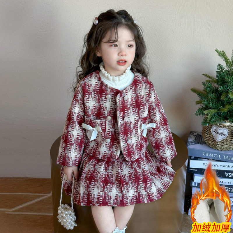 女童套装秋冬季新款2025韩版女宝宝小香风蝴蝶结外套半身裙两件套,户外/登山/野营/旅行用品,作训外套/套装/野战套装,淘宝优惠券,粉丝福利购,淘宝优惠卷