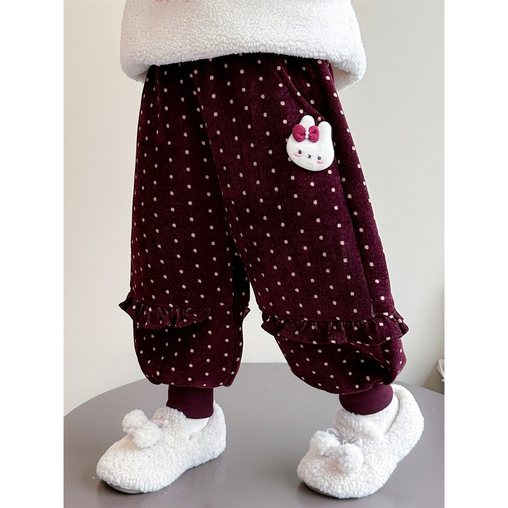 女小童一体绒卫裤秋冬款2025新款女宝宝洋气加厚冬装儿童加绒长裤,女装/女士精品,卫裤,淘宝优惠券,粉丝福利购,淘宝优惠卷