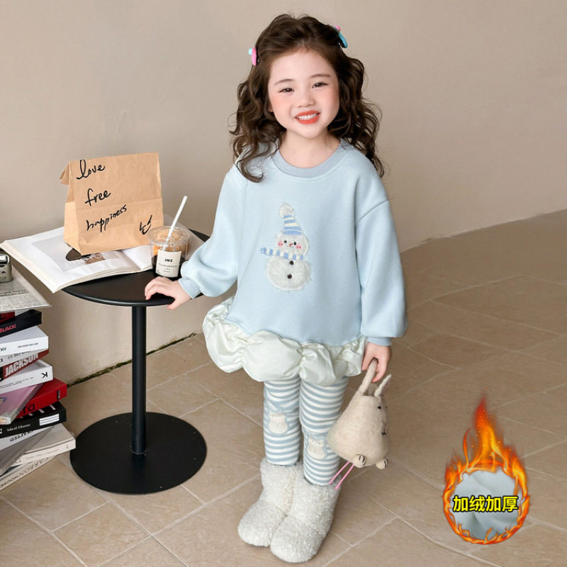 儿童加绒套装2025秋冬新款女童加绒雪人卫衣条纹打底裤可爱两件套,童装/婴儿装/亲子装,连衣裙,淘宝优惠券,粉丝福利购,淘宝优惠卷