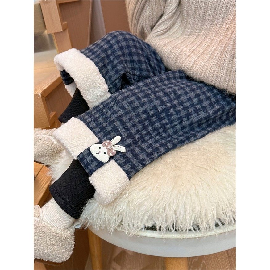 女小童加绒阔腿裤秋冬季洋气女宝宝加厚格子裤冬装儿童保暖休闲裤,女装/女士精品,卫裤,淘宝优惠券,粉丝福利购,淘宝优惠卷