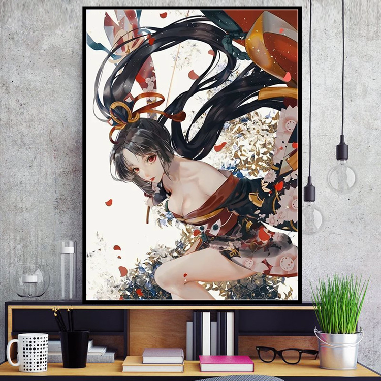 阴阳师妖刀姬十字绣印花线绣满绣自己绣装饰画大幅贴钻钻石绣挂画