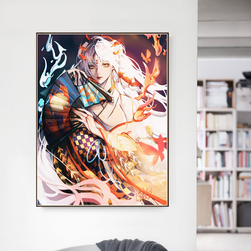 5d贴钻十字绣阴阳师不知火印花刺绣阿离动漫少女人物卧室装饰画