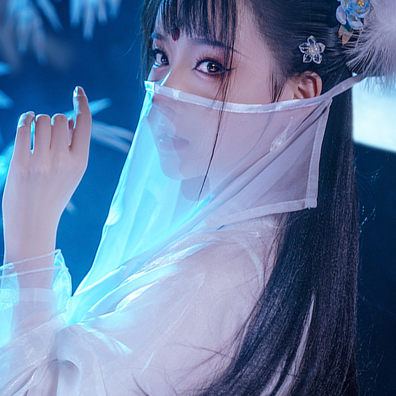 古装面纱遮脸脸罩古风汉服女民族风配饰挂耳夏季蒙面薄款遮阳纱巾