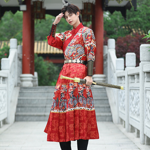 锦衣卫飞鱼服逍遥令原创绣春刀侍卫曳撒蟒袍贴里印花麒麟明制汉服