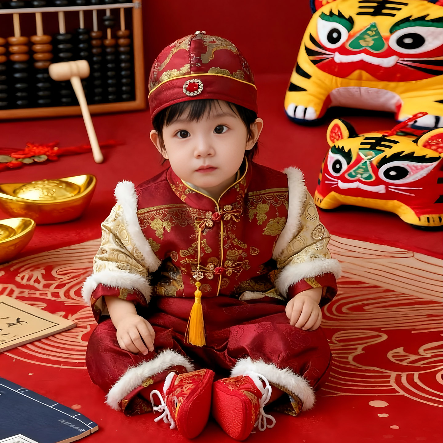 男宝宝唐装礼服中式婴儿抓周汉服
