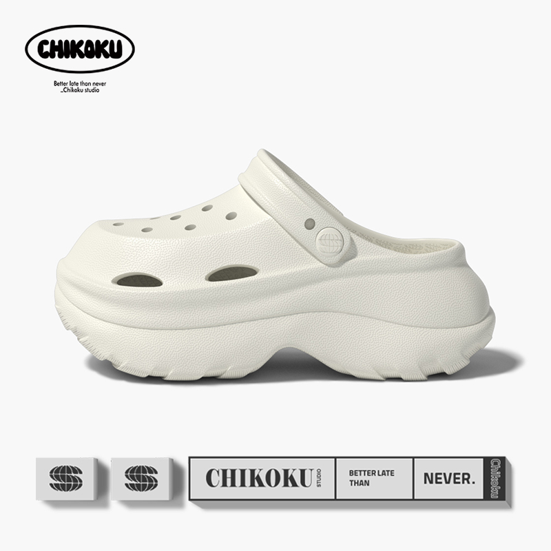 chikoku棉花糖洞洞鞋女外穿