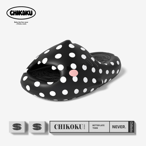 chikoku小甜鲨情侣厚底外穿拖鞋