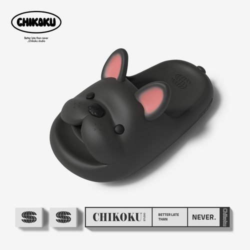 chikoku法斗小狗防滑厚底凉拖