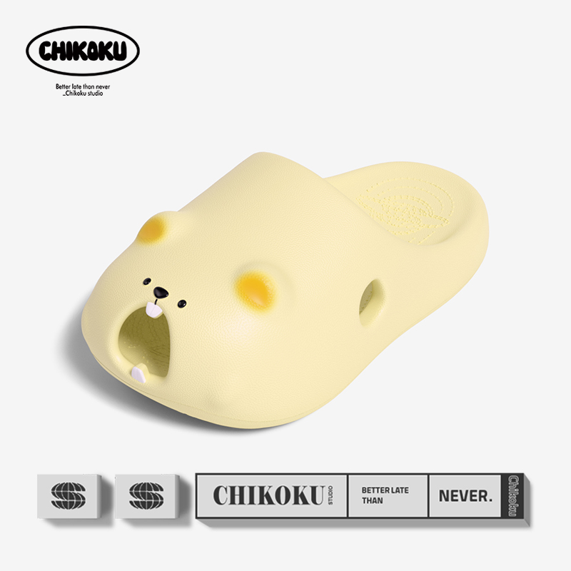 chikoku可爱土拨鼠卡通凉拖鞋女