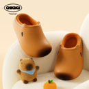 chikoku可爱卡皮巴拉儿童加绒棉拖鞋 女冬居家保暖中大童包跟棉鞋