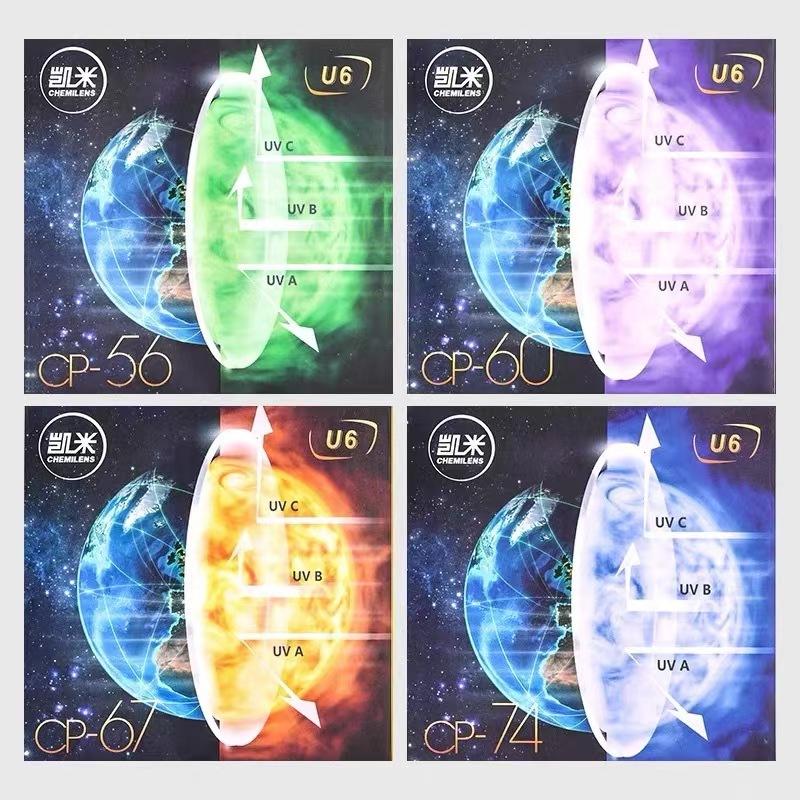 韩国凯米镜片U6防蓝光1.74超薄U2镜片高度数散光近视1.67寄框配镜