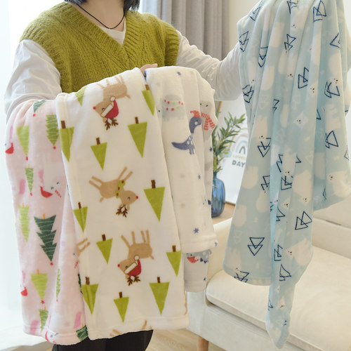 小毛毯秋冬法兰绒珊瑚绒空调毯