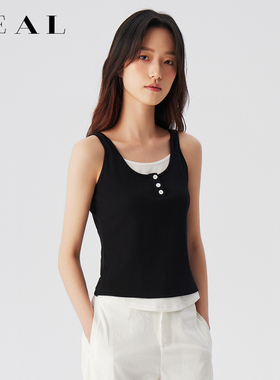黑色吊带背心女内搭夏季2025新款外穿百搭显瘦假两件白色小吊带衫