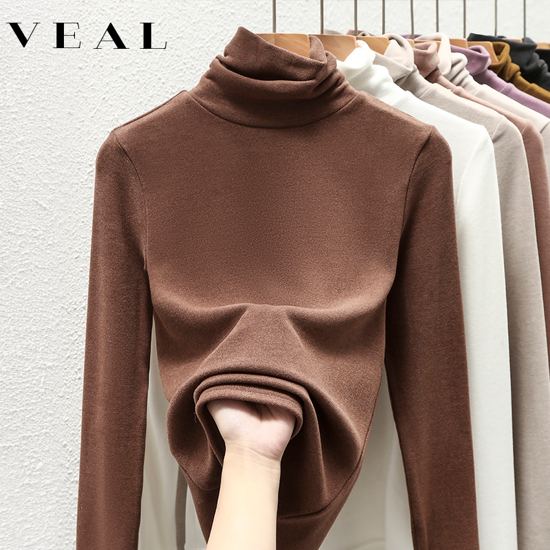 高领双面磨毛德绒打底衫女秋冬季