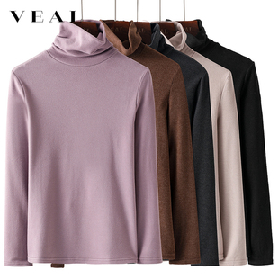 双面磨毛德绒秋冬高领长袖打底衫女冬季堆堆领内搭加厚保暖上衣女
