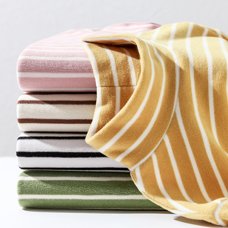 条纹打底衫女半高领长袖T恤秋冬