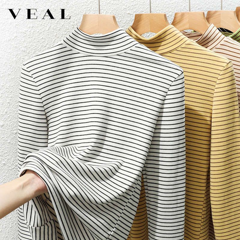 磨毛打底衫女秋冬加绒加厚半高领