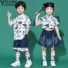 六一儿童中国风演出服幼儿园男童新中式汉服女童夏季马面裙合唱服