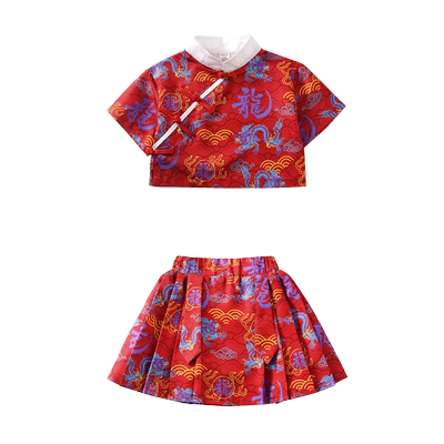 妤儿贝贝男女童中式啦啦队汉服