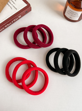 红色头绳2024新款高端扎高马尾本命年橡皮筋发绳高弹力发圈发绳女