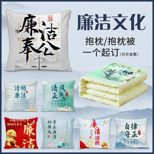 清正廉洁主题文创抱枕清廉政文化教育活动反腐倡廉宣传礼品靠枕头
