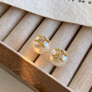 轻奢字母双C耳钉女小众设计高级感独特网红耳环时尚 法式 百搭耳饰