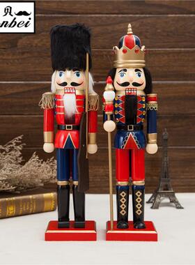 红色蓝色SB58197经典款胡桃夹子士兵木偶圣诞新年派对装饰工艺品