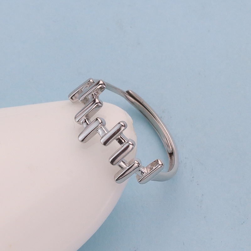 S925银创意个性不规则栅栏戒指欧美夸张ins潮男女食指环男女通用