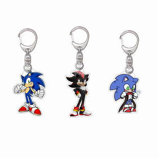 刺猬索尼克Sonic系列游戏同人周边亚克力钥匙扣书包挂件收藏饰品