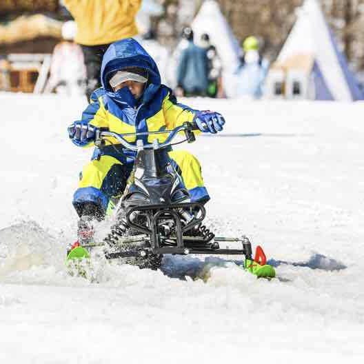电动滑雪车儿童成人滑雪板滑草车不锈钢雪地爬犁雪橇板铝带雪地车