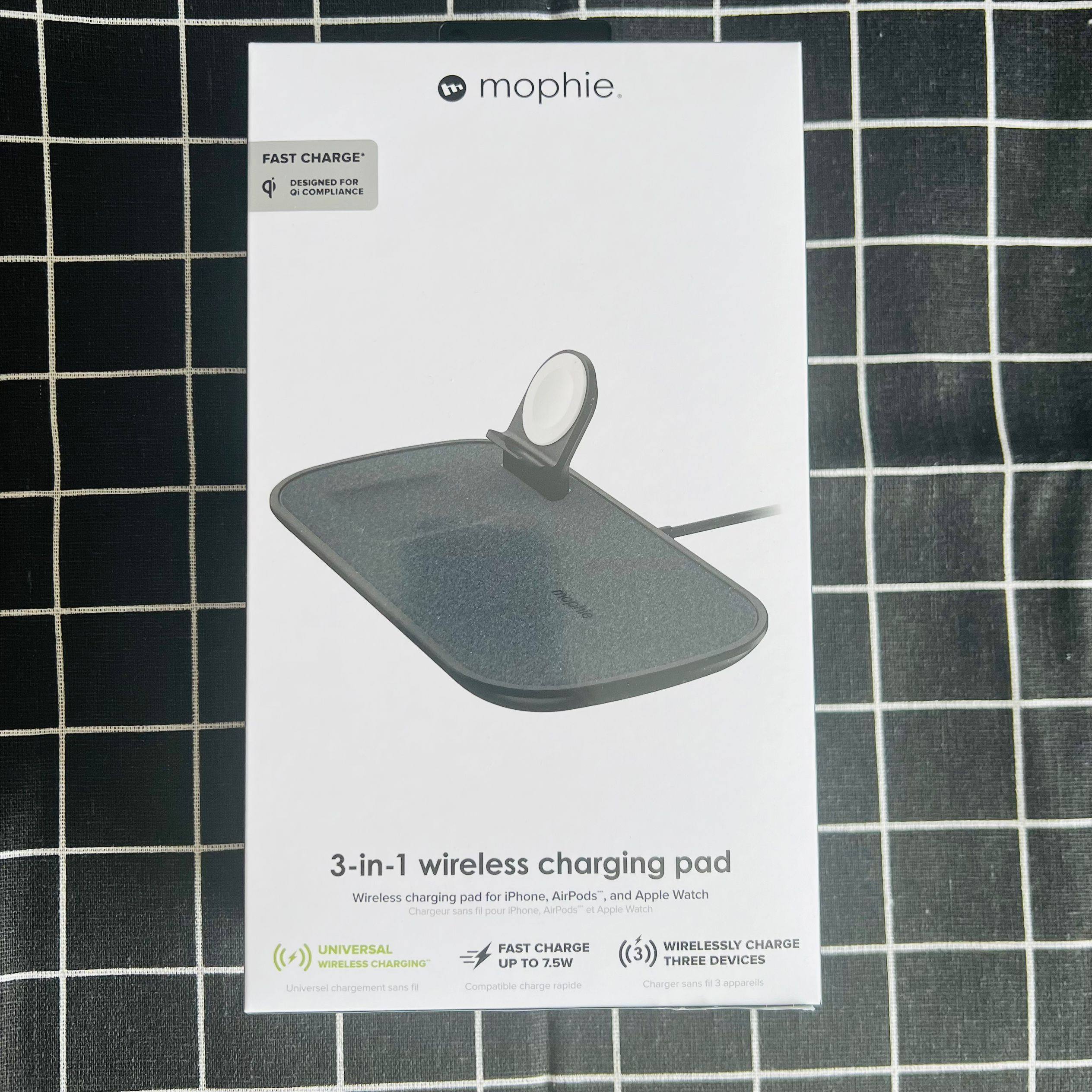 mophie三合一充电器 (支持 MagSafe)摩尔菲磁吸无线充电器适用于苹果15手机耳机手表三合一无线充