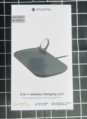 mophie三合一充电器 (支持 MagSafe)摩尔菲磁吸无线充电器适用于苹果15手机耳机手表三合一无线充