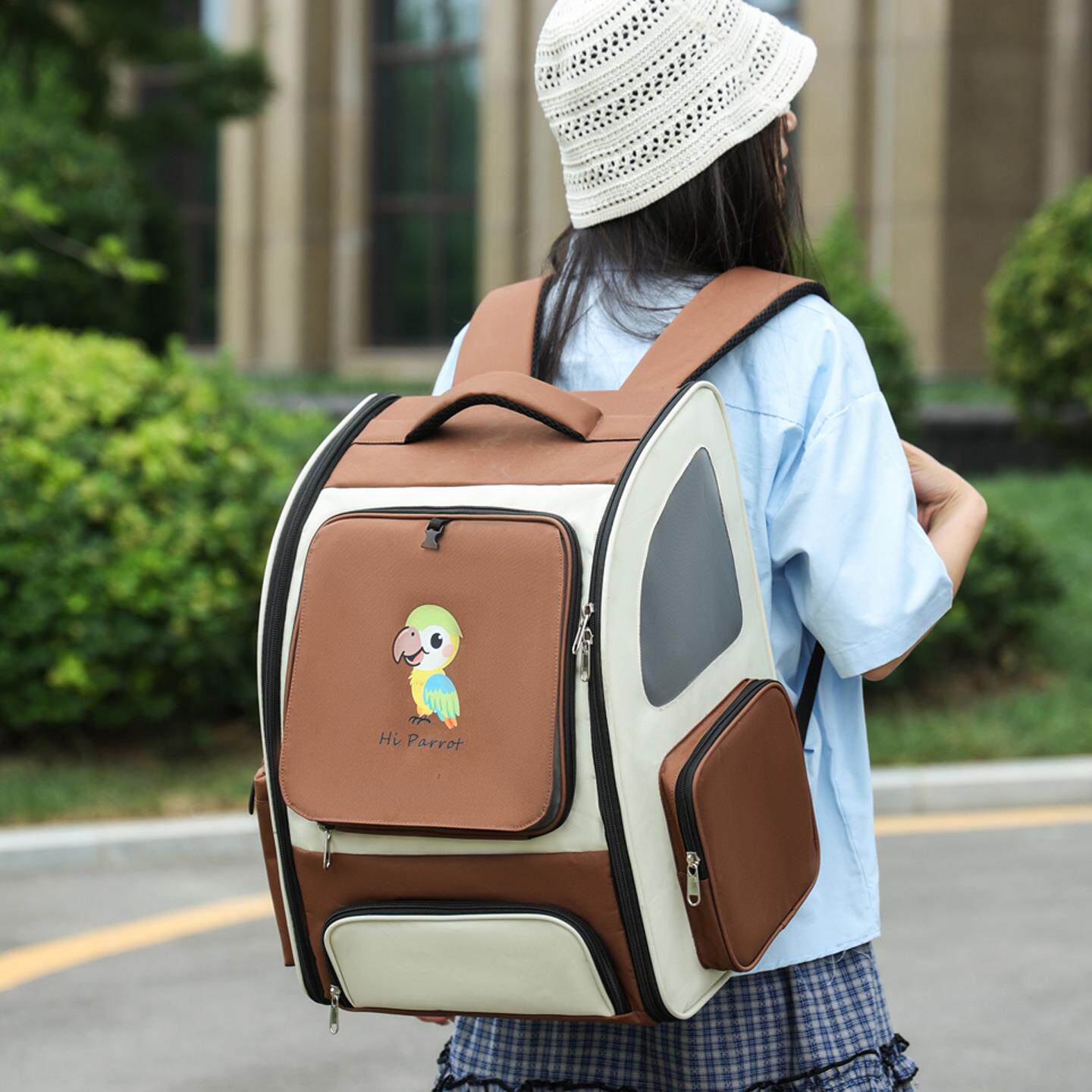 鸟包外出旅行猫包宠物用品大容量透气便携猫狗太空舱全景猫包跨境