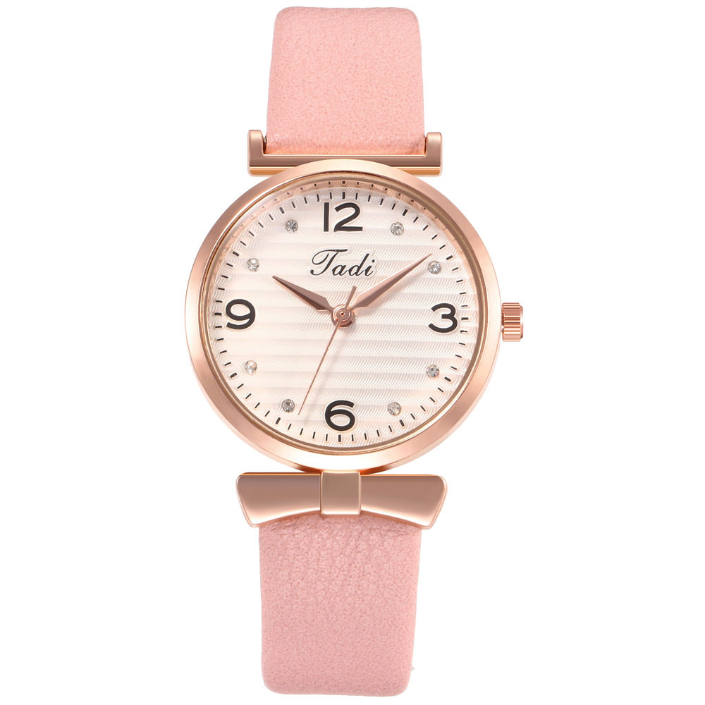 学院风女大学生高中生小清新莱茵石镶嵌手表女款时尚皮带石英腕表