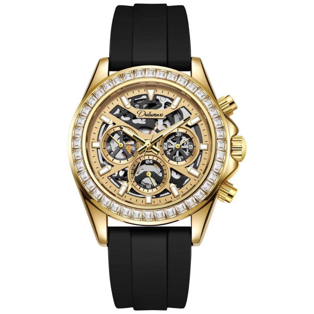 2025新款杜伦威迪通六针全自动机械表手表男士商务高端镶钻腕表男