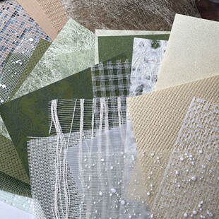 痛包背景纸素材蓝绿色扎包扎板装饰物材料古风手帐小食量谷美环创