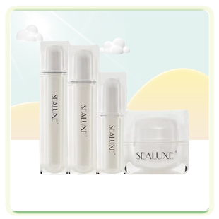 绿叶爱生活希诺丝雪绒花紧致柔肤水柔肤乳精华液面霜4件套装补水